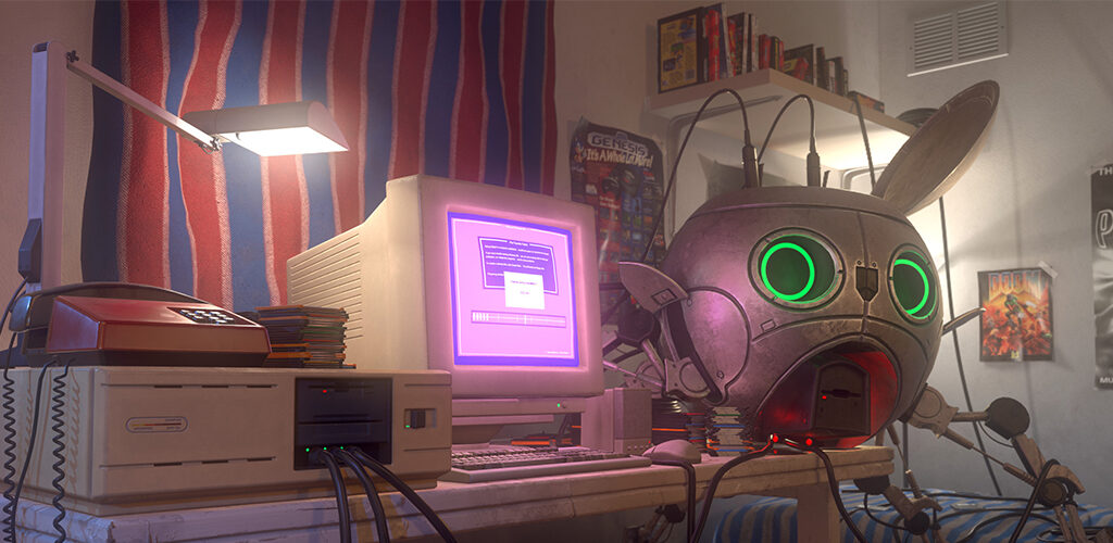 Animated computer and bedroom